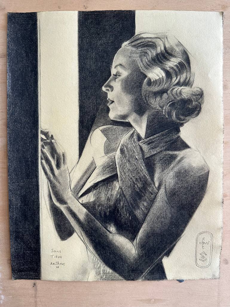 Original Cubism People Drawing by Corné Akkers