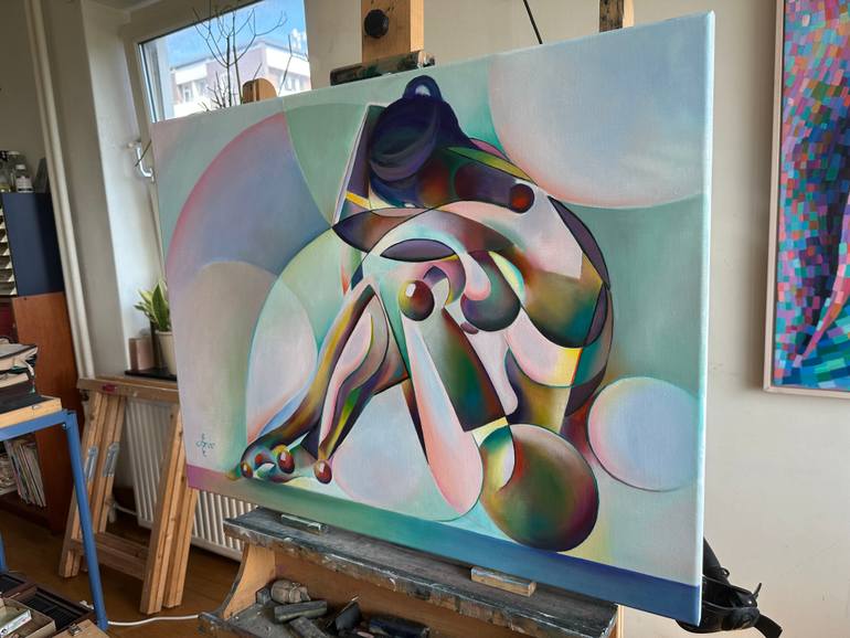 Original Cubism Nude Painting by Corné Akkers