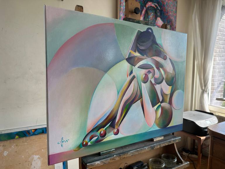 Original Cubism Nude Painting by Corné Akkers