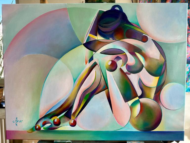 Original Cubism Nude Painting by Corné Akkers