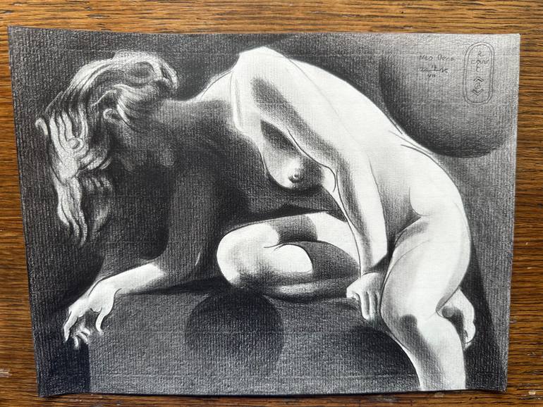 Original Cubism Nude Drawing by Corné Akkers