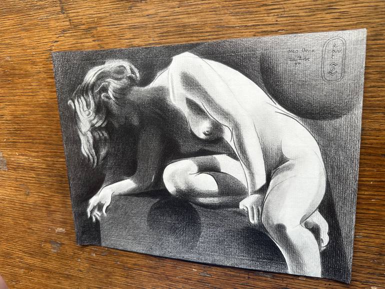 Original Cubism Nude Drawing by Corné Akkers