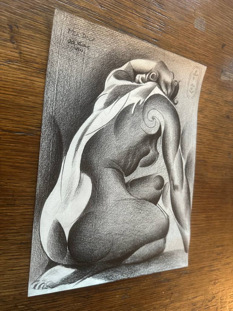 Original Cubism Nude Drawing by Corné Akkers