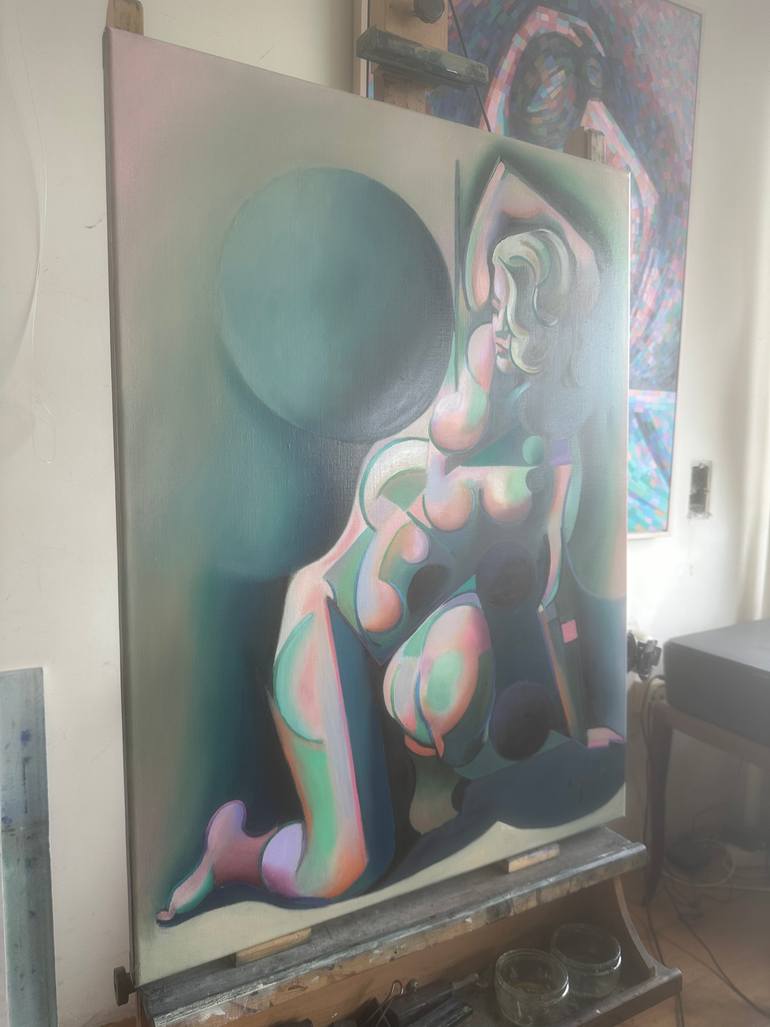Original Cubism Nude Painting by Corné Akkers