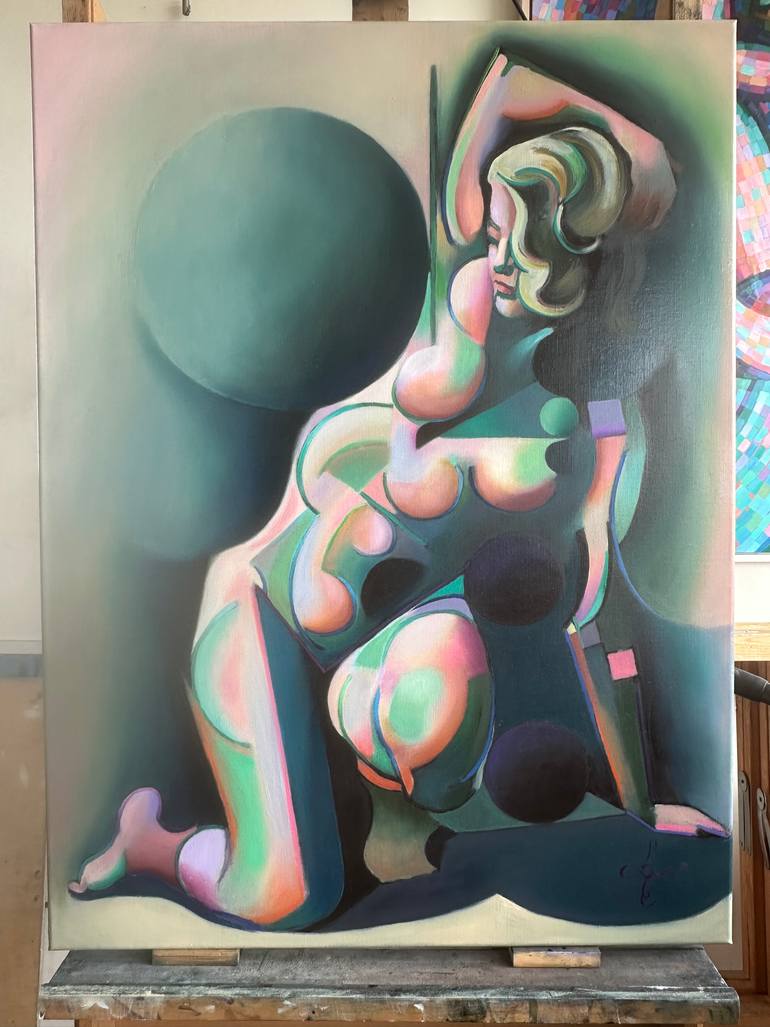 Original Cubism Nude Painting by Corné Akkers