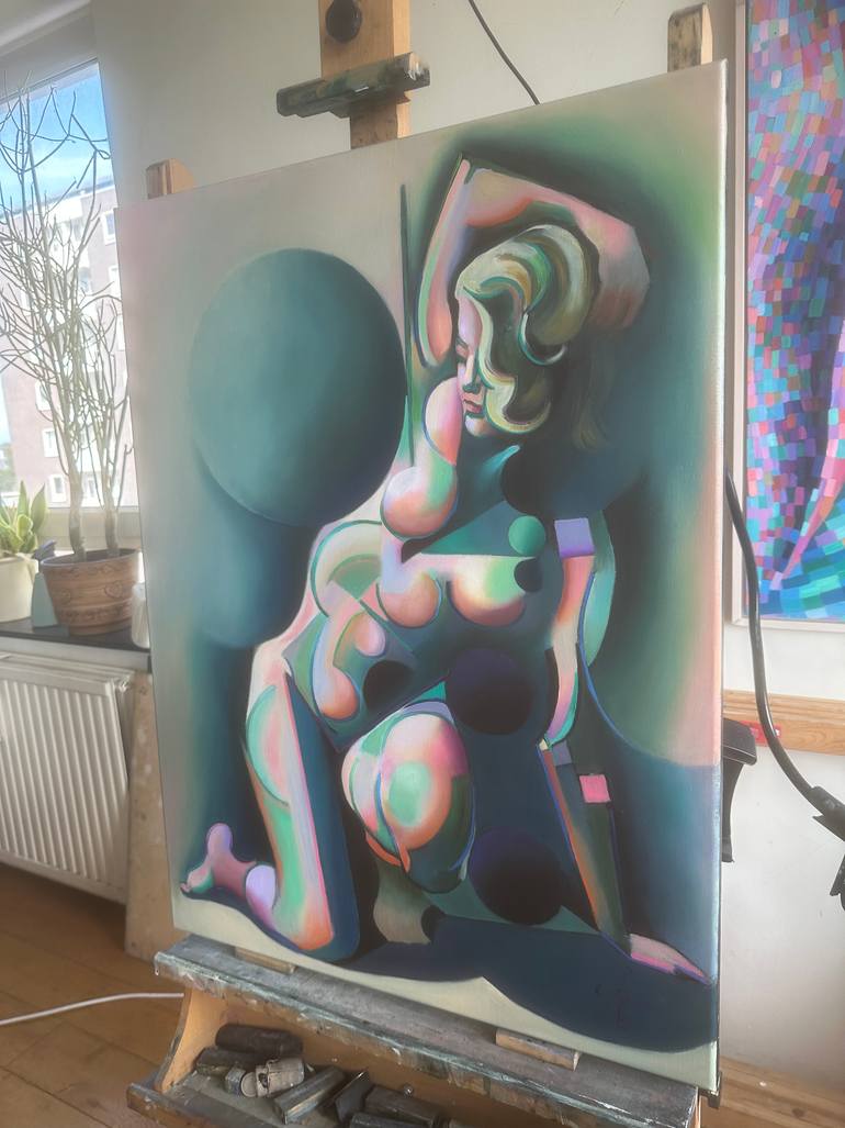 Original Cubism Nude Painting by Corné Akkers