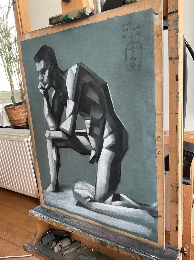 Original Cubism Nude Drawing by Corné Akkers