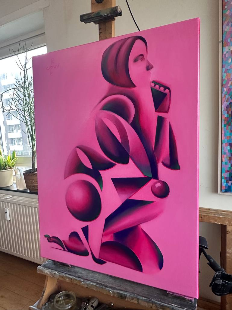 Original Cubism Nude Painting by Corné Akkers