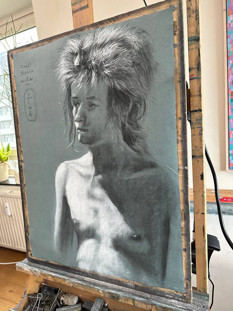Original Impressionism Nude Drawing by Corné Akkers
