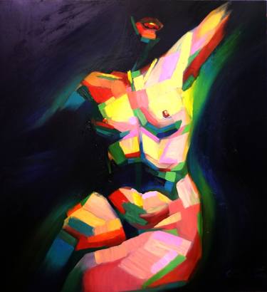 Cubistic sitting nude (2014) thumb