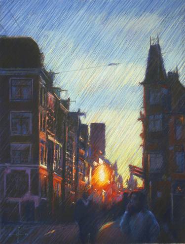 Impression of an amsterdam sunset - 18-12-14 (sold) thumb