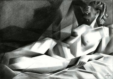Original Cubism Nude Drawings by Corné Akkers