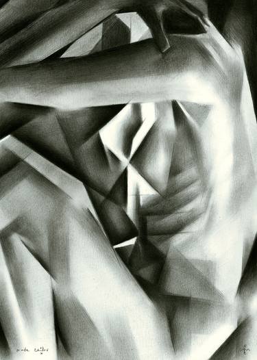 Print of Cubism Nude Drawings by Corné Akkers