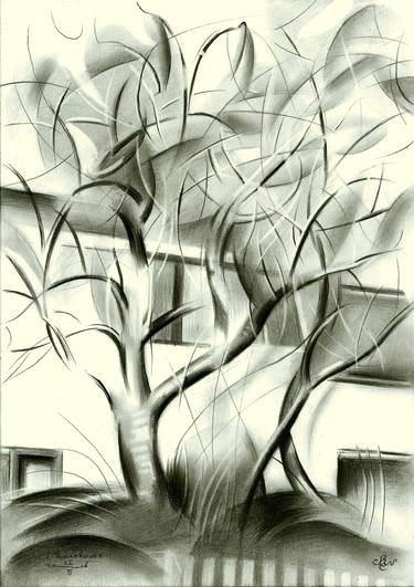Original Cubism Tree Drawings by Corné Akkers