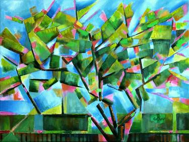 Original Cubism Tree Paintings by Corné Akkers