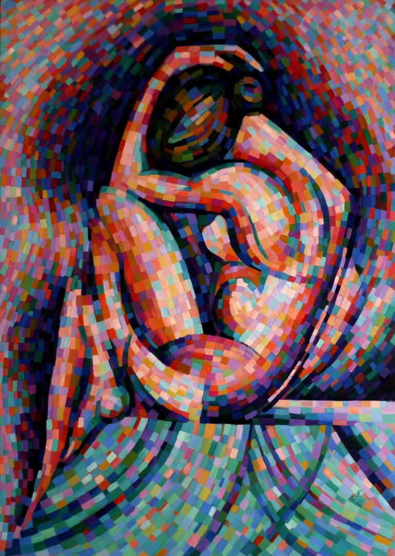 Print of Cubism Nude Paintings by Corné Akkers