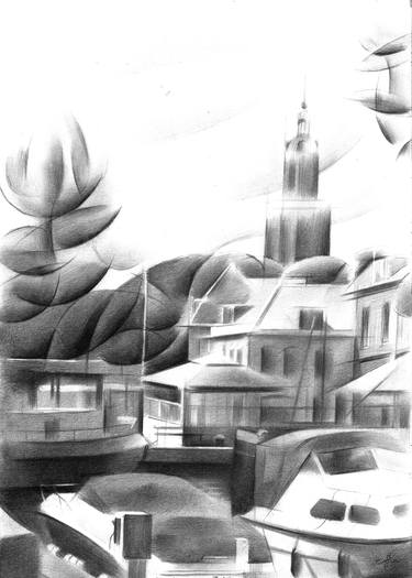 Print of Abstract Cities Drawings by Corné Akkers