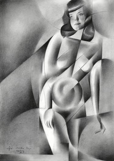 Print of Cubism Nude Drawings by Corné Akkers