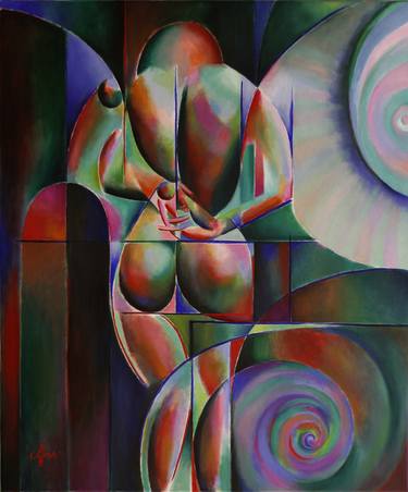 Original Cubism Nude Paintings by Corné Akkers