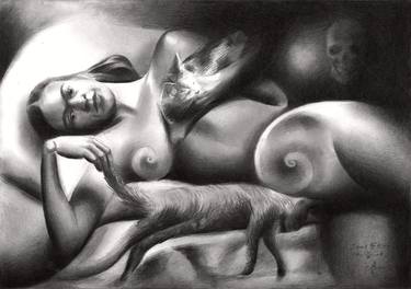 Print of Realism Nude Drawings by Corné Akkers