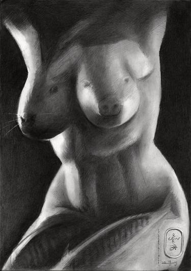 Original Surrealism Nude Drawings by Corné Akkers