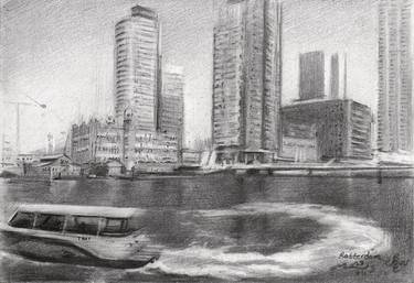 Original Impressionism Cities Drawings by Corné Akkers