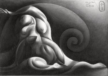 Print of Cubism Nude Drawings by Corné Akkers