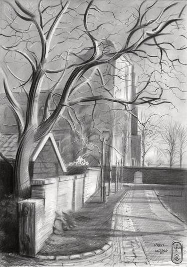Original Impressionism Cities Drawings by Corné Akkers