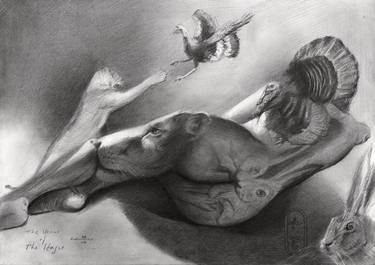 Original Surrealism Nude Drawings by Corné Akkers