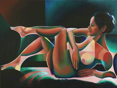 Original Cubism Nude Paintings by Corné Akkers