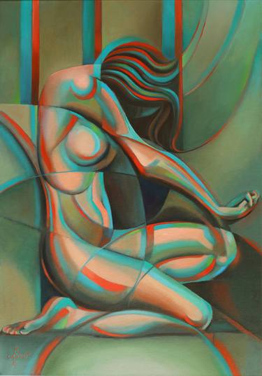 Print of Cubism Nude Paintings by Corné Akkers