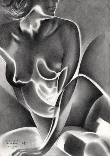 Original Cubism Nude Drawings by Corné Akkers