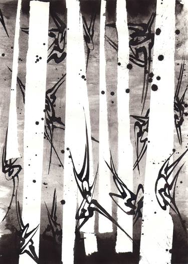 Original Abstract Tree Drawings by Luca Bujar