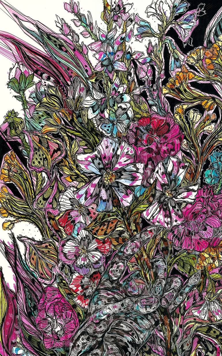Original Contemporary Floral Mixed Media by Maria Susarenko