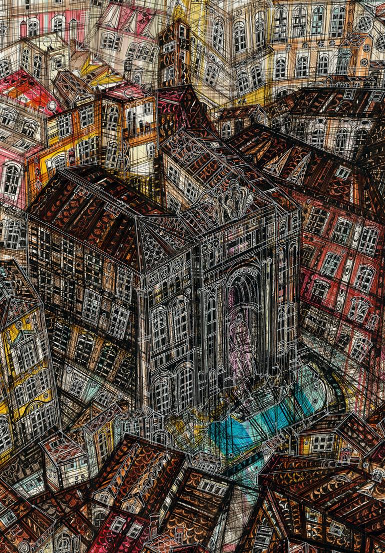 Original Impressionism Cities Mixed Media by Maria Susarenko