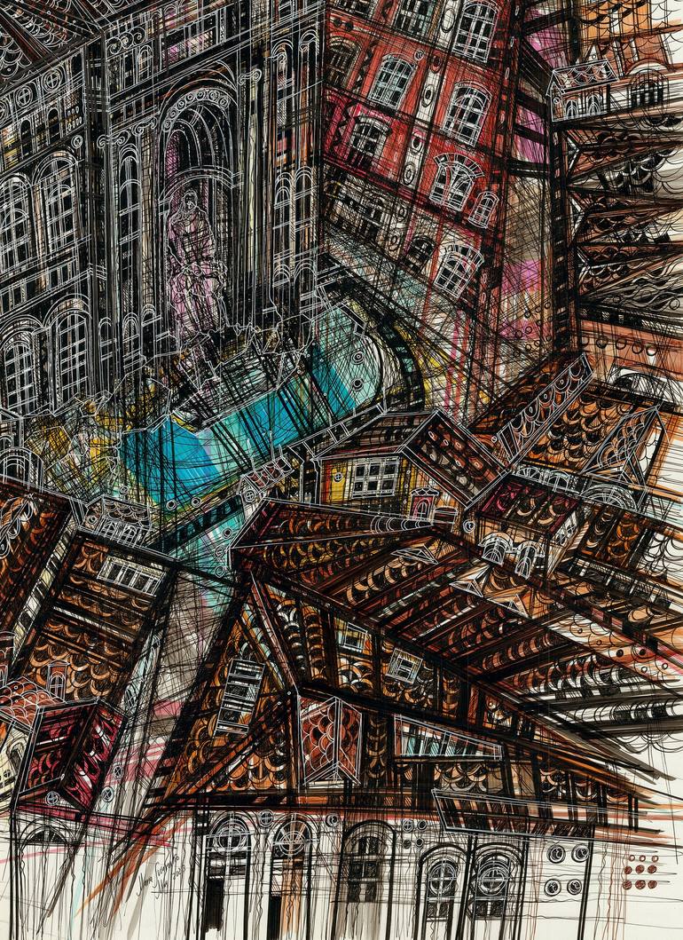 Original Cities Mixed Media by Maria Susarenko