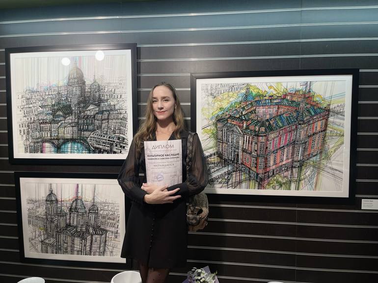 Original Cities Drawing by Maria Susarenko