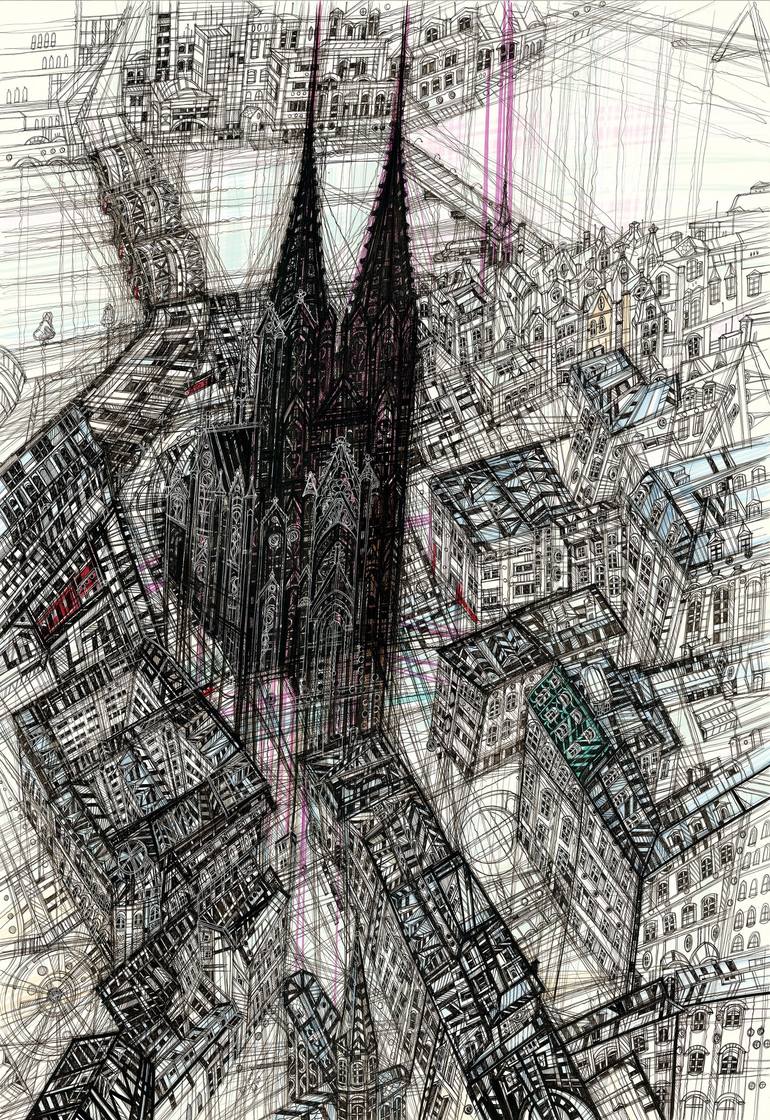 Print of Impressionism Architecture Drawings by Maria Susarenko