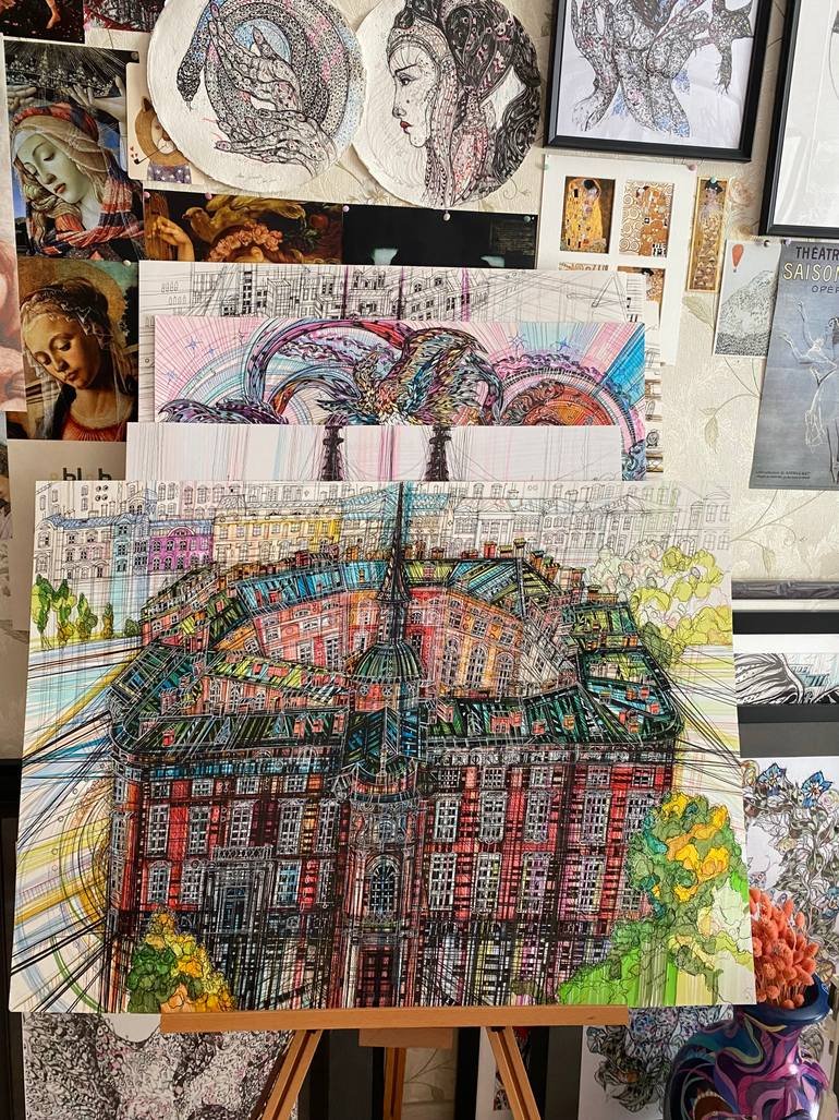 Original Impressionism Architecture Painting by Maria Susarenko