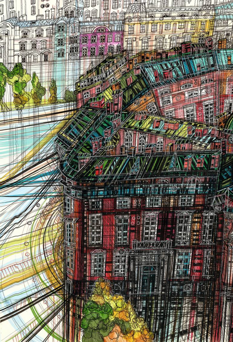 Original Impressionism Architecture Painting by Maria Susarenko