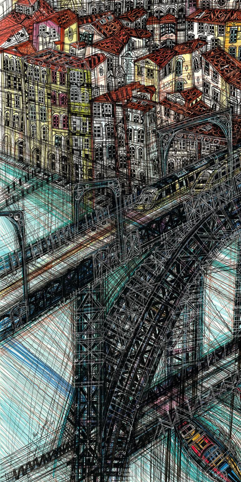 Original Impressionism Cities Drawing by Maria Susarenko