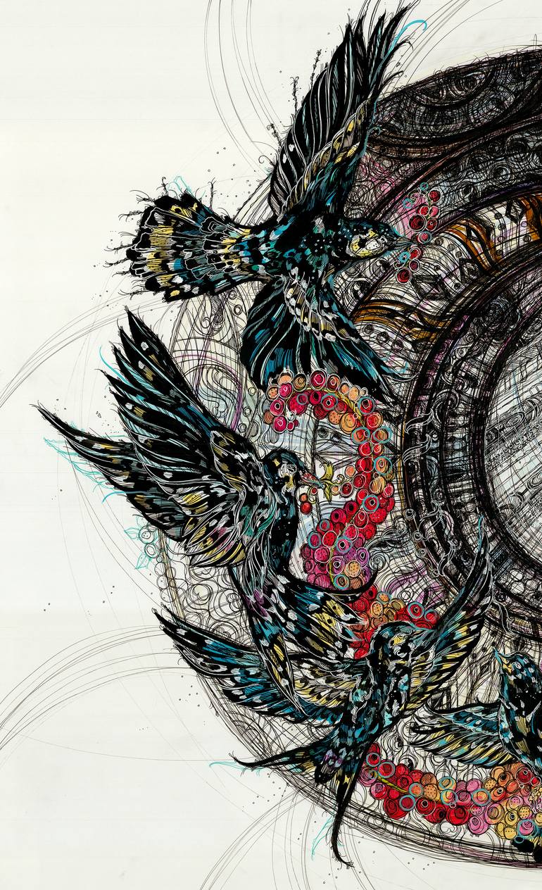 Original Impressionism Fantasy Mixed Media by Maria Susarenko