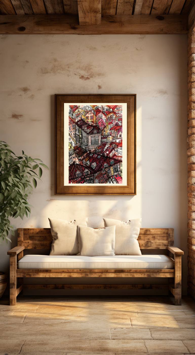 Original Impressionism Architecture Drawing by Maria Susarenko
