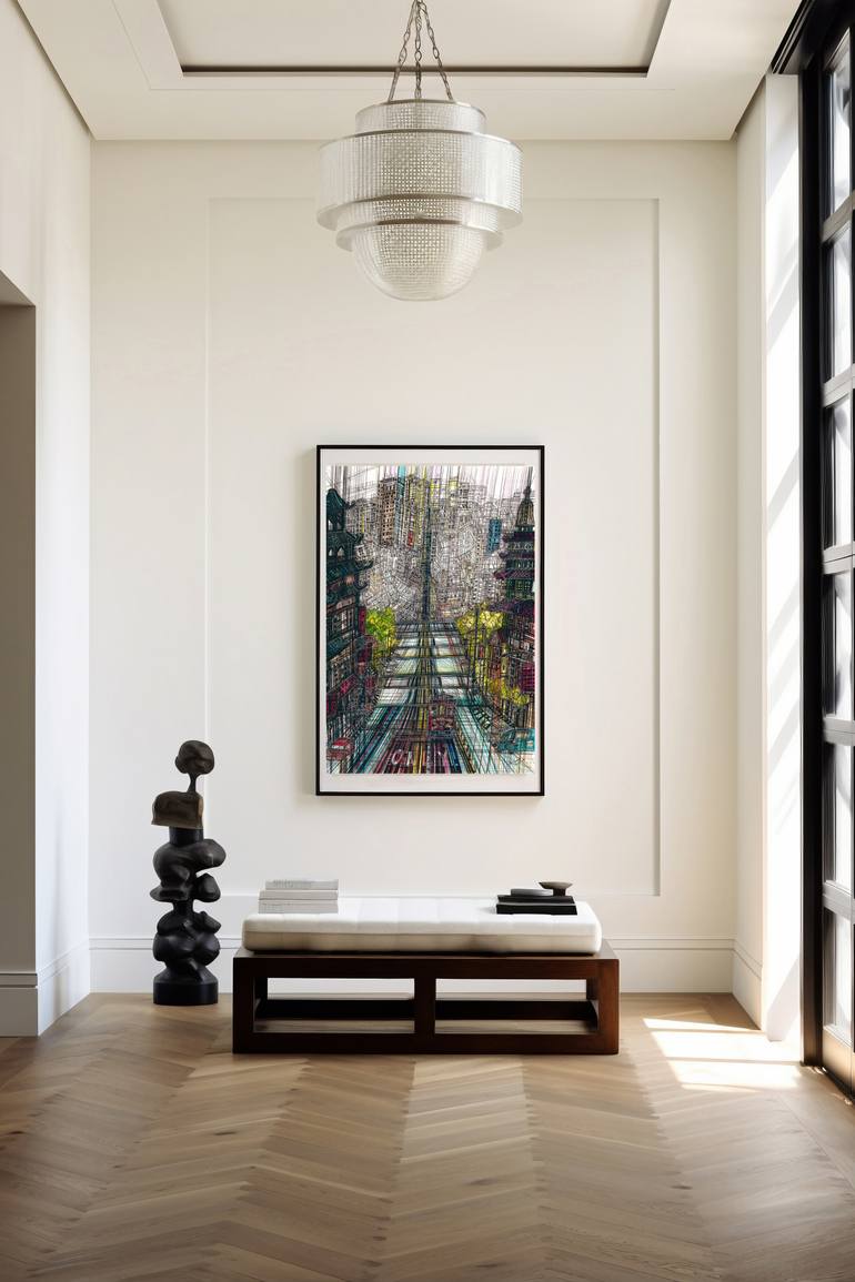 Original Expressionism Cities Drawing by Maria Susarenko