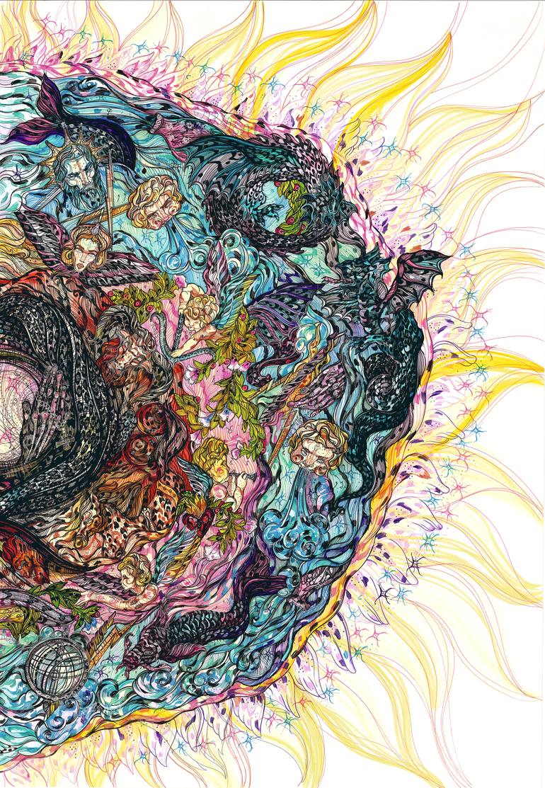 Original Figurative Fantasy Drawing by Maria Susarenko