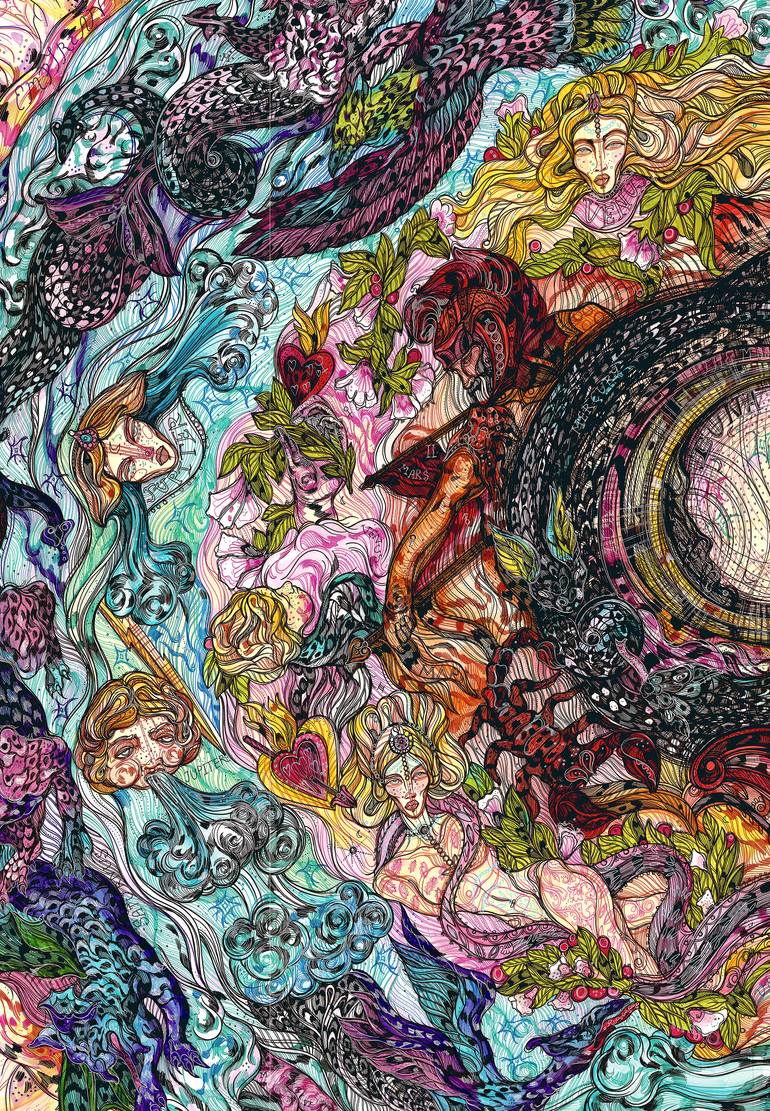 Original Figurative Fantasy Drawing by Maria Susarenko