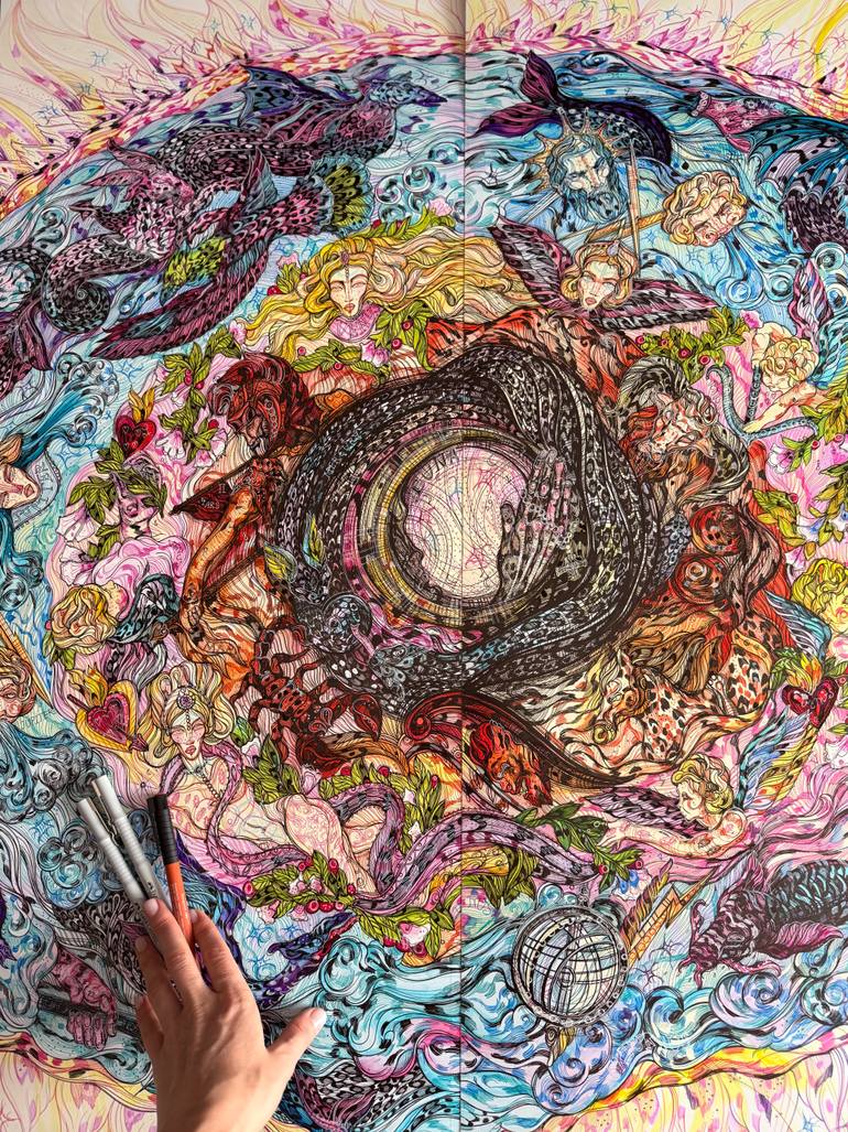 Original Figurative Fantasy Drawing by Maria Susarenko