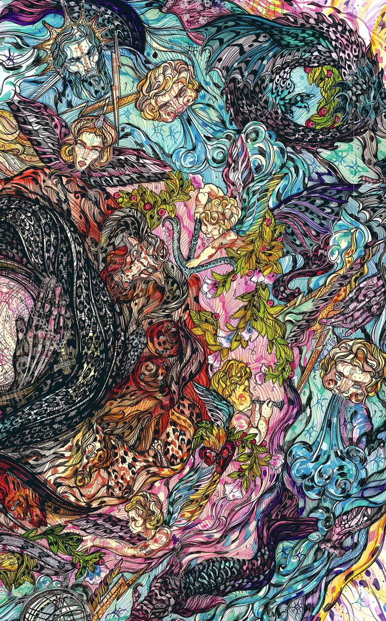 Original Figurative Fantasy Drawing by Maria Susarenko