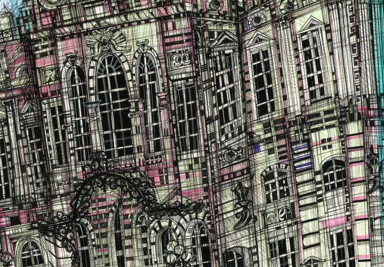 Original Expressionism Architecture Drawing by Maria Susarenko