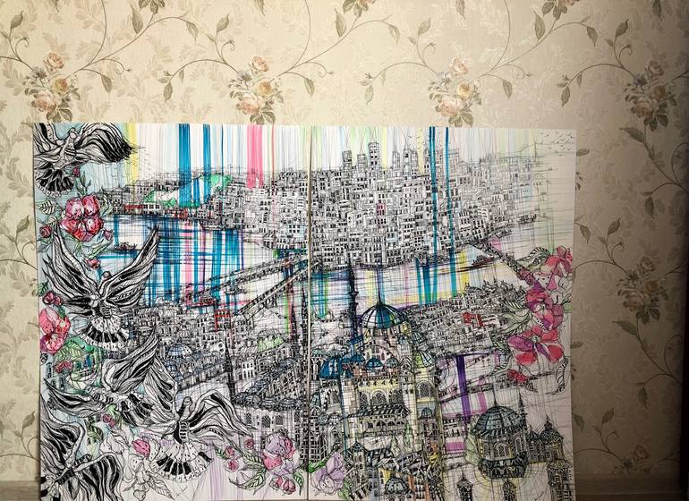 Original Expressionism Cities Painting by Maria Susarenko